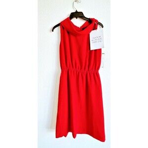 Tahari ASL Red Sleeveless Mock Neck Dress Size 6 NWT